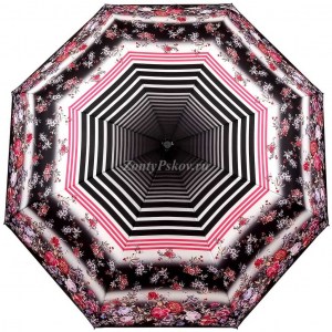 Красивый полосатый зонт с цветами, Три Слона, автомат, 3 сл.,арт.881 28
